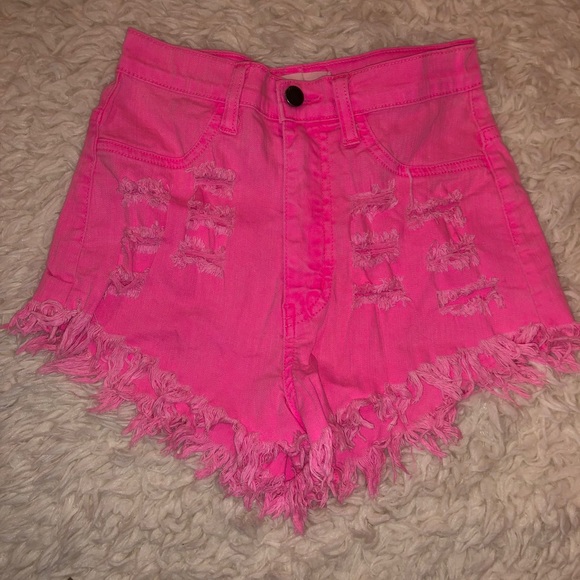 neon high waisted shorts